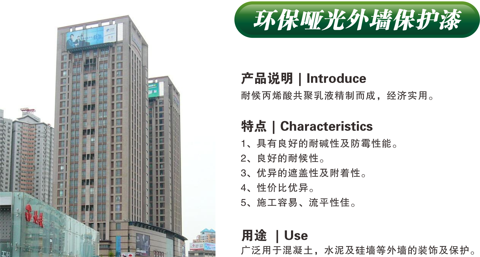 环保哑光外墙保护漆